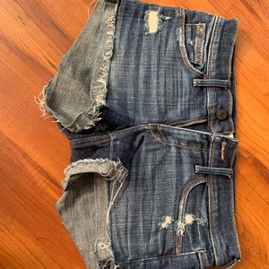 Low rise denim shorts